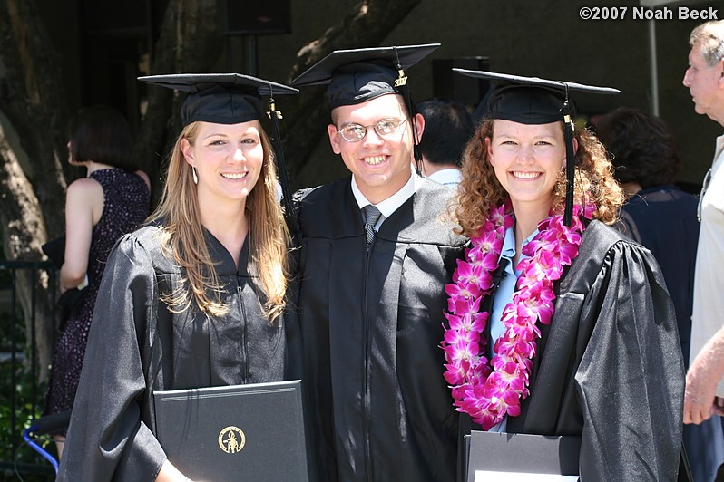 June 8, 2007: Anna and two other new graduates from Caltech
