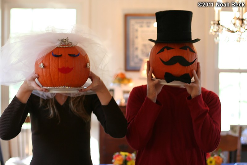 November 6, 2011: Anna and Mike with pumpkin heads