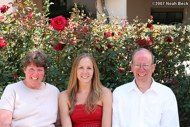 June 8, 2007: Anna with her parents after the Caltech graduation ceremony