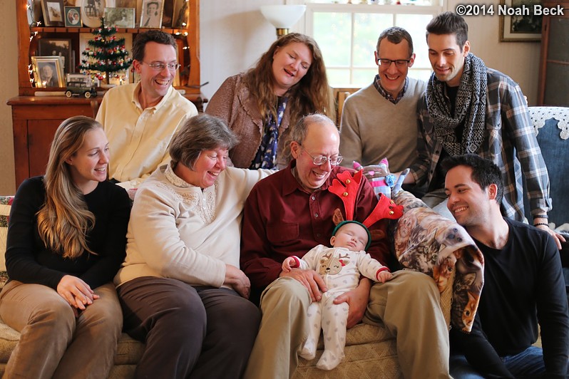December 27, 2014: Back row from left: Noah, Rosalind, Gabriel, David; front row from left: Anna, Raelynn, James, Catherine, Mike