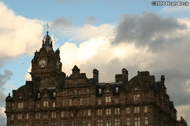 October 23, 2006: The Balmoral hotel and clock tower, and some clouds