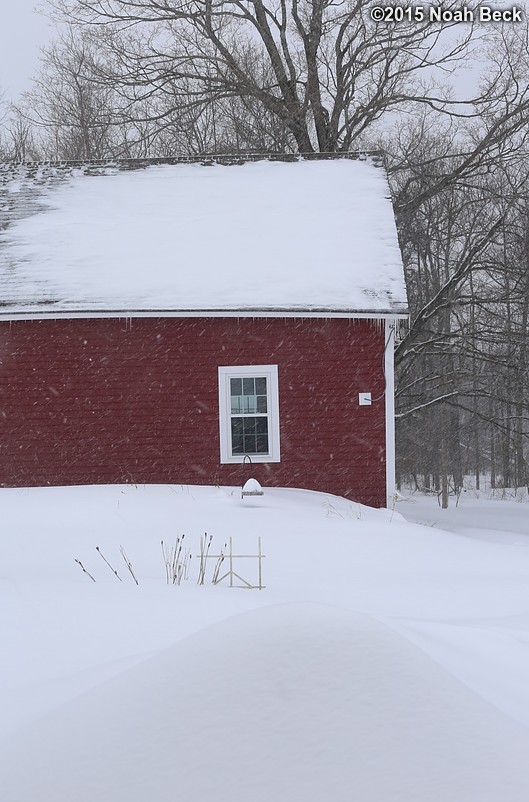 February 9, 2015: The barn during more snow