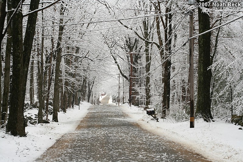 March 25, 2007: Looking down Beaman Rd after a heavy wet snow