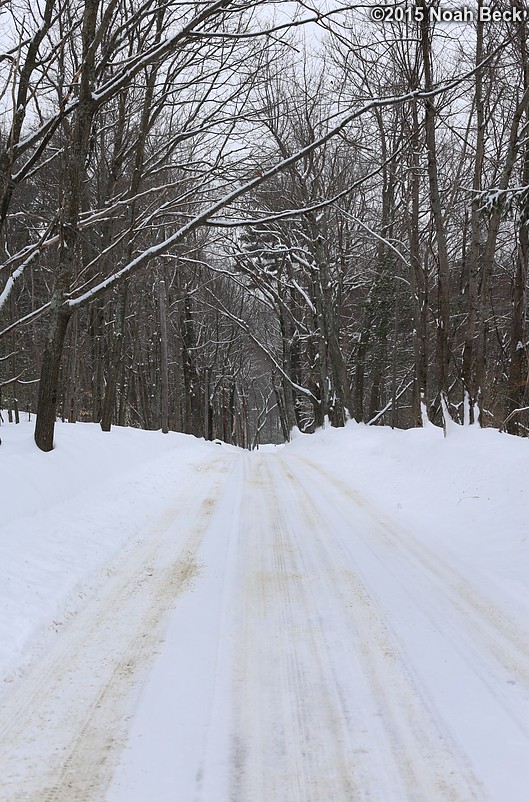 February 8, 2015: Looking down Beaman Rd before it reaches Mirick Rd