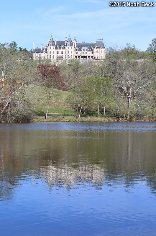 April 11, 2015: Biltmore House and its reflection in the lagoon