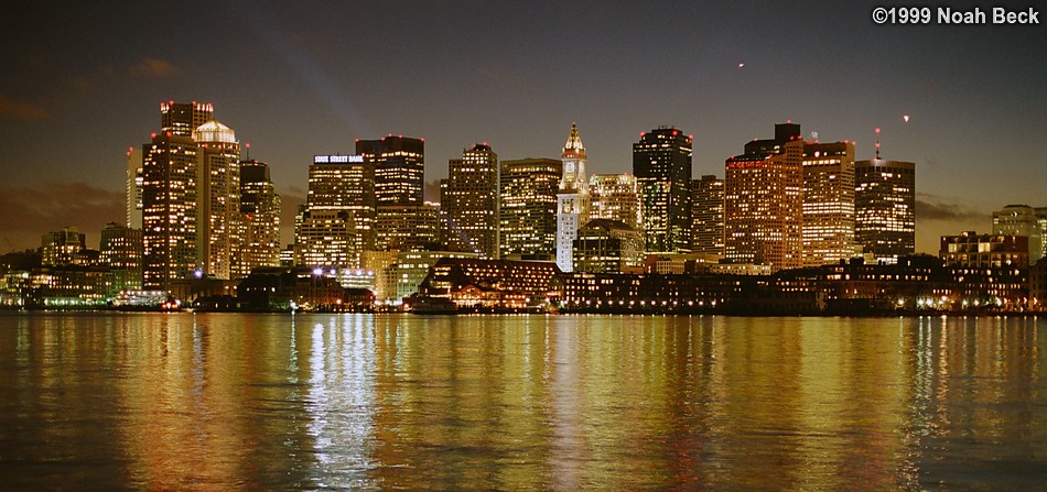 December 31, 1999: Boston night skyline
