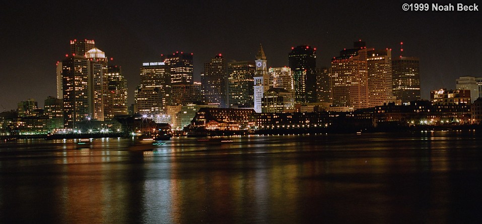 December 31, 1999: Boston skyline just before 1999/2000 First Night fireworks
