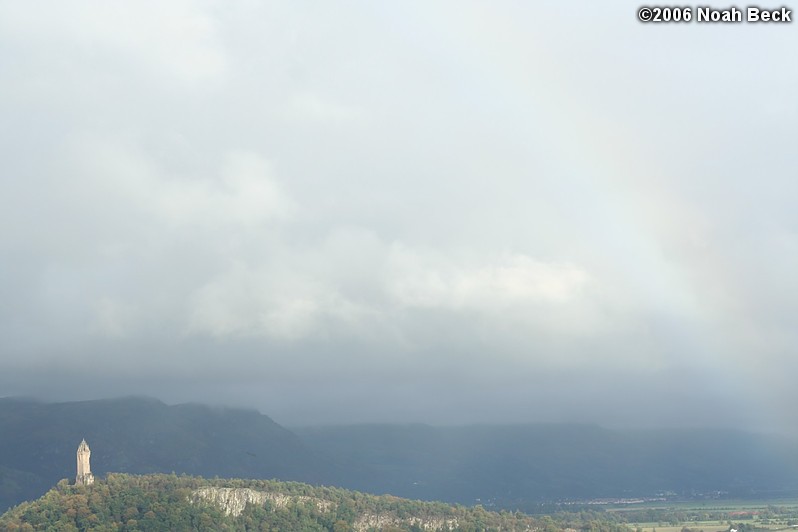 October 27, 2006: The Braveheart Monument under a faint rainbow.