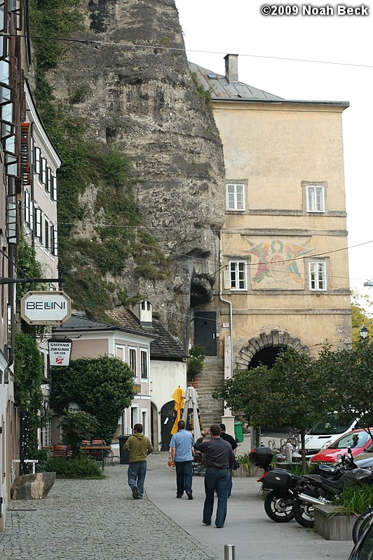 September 23, 2009: A building built into a cliff in Salzburg