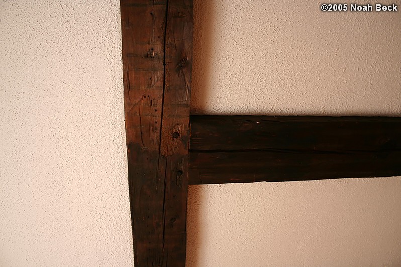 November 1, 2005: Ceiling beams in the old schoolhouse portion of the house