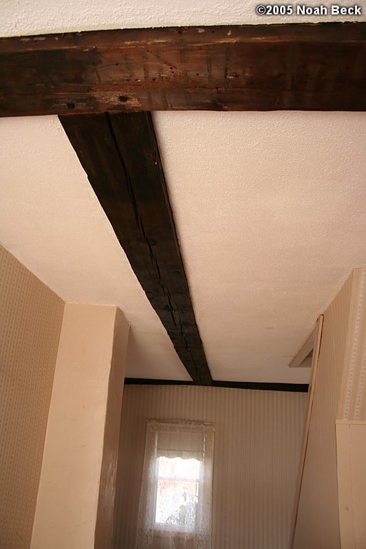 November 1, 2005: Ceiling beams in the old schoolhouse portion of the house