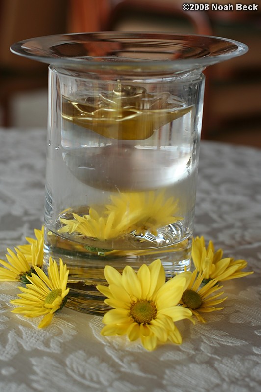 October 18, 2008: centerpiece with floral accent