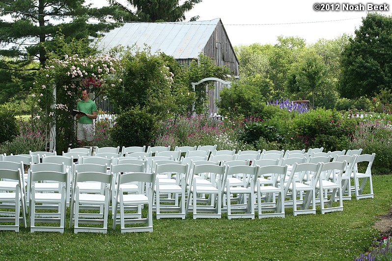 June 2, 2012: Chairs set up for the wedding ceremony