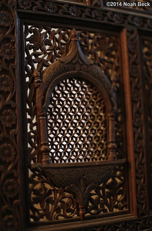 December 7, 2014: Closeup of woodwork on a privacy screen