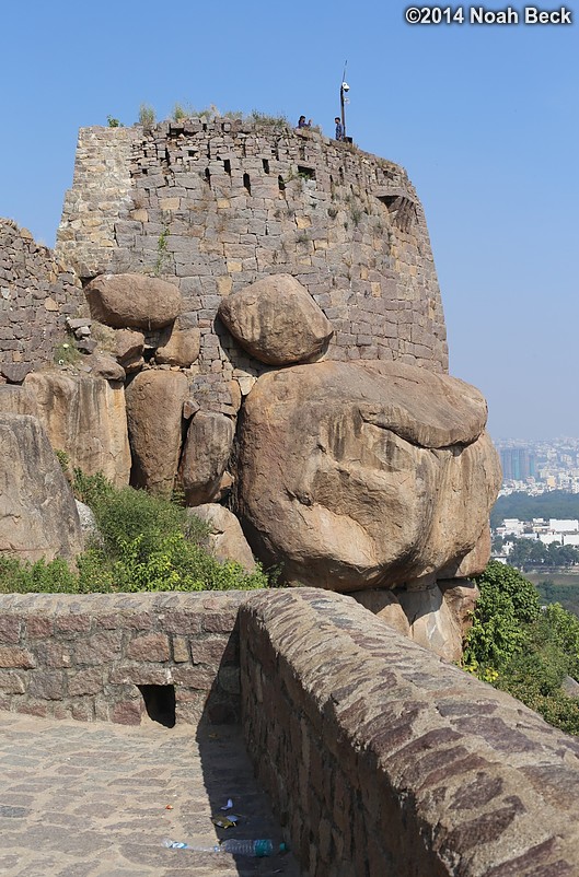 December 7, 2014: Construction on top of granite boulders