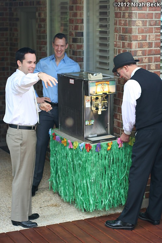 November 3, 2012: Decorating the margarita machine for the San Antonio wedding reception