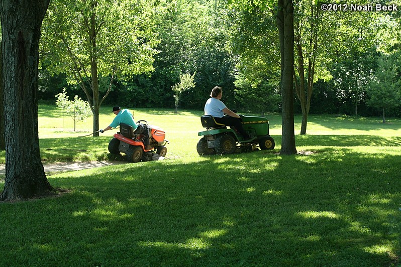 May 30, 2012: Dueling lawnmowers in preparation for Anna&#39;s wedding