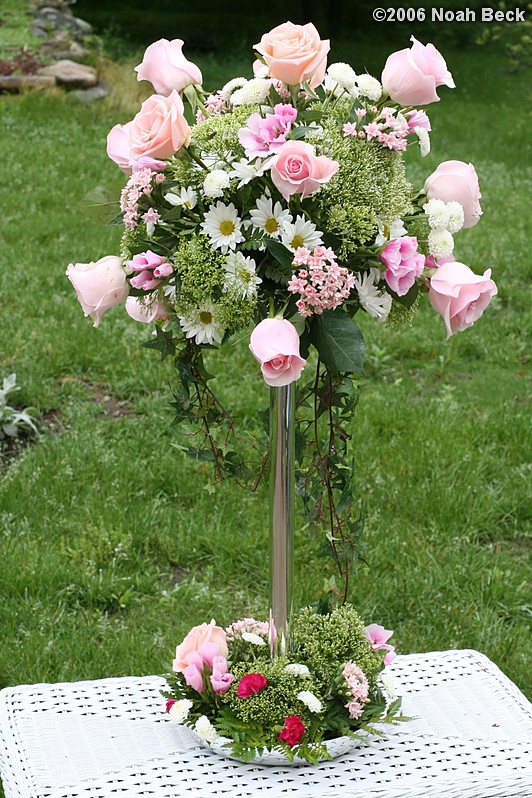 June 4, 2006: Elevated flower arrangement centerpiece