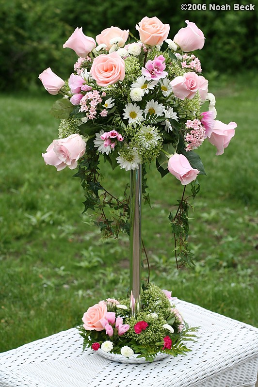 June 4, 2006: Elevated flower arrangement centerpiece