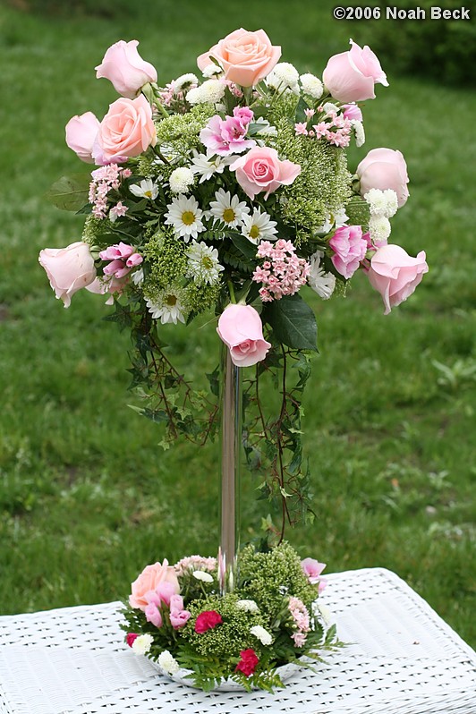 June 4, 2006: Elevated flower arrangement centerpiece