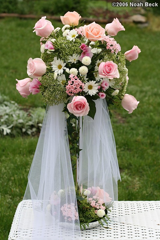 June 4, 2006: Elevated flower arrangement centerpiece