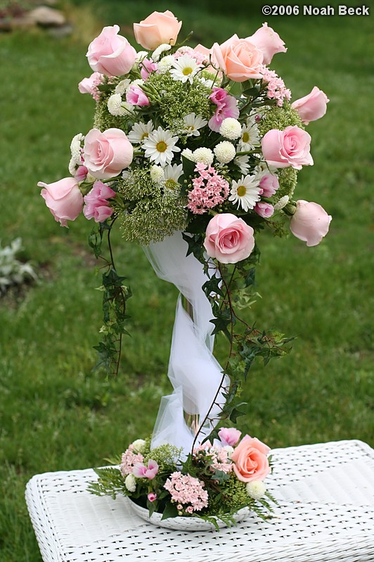 June 4, 2006: Elevated flower arrangement centerpiece