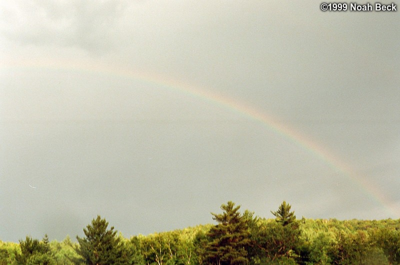 July 31, 1999: A faint rainbow appeared on my drive back to Massachusetts on I-93.