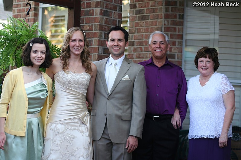 November 3, 2012: Family photo at the San Antonio wedding reception.  Left to right: Paige, Anna, Mike, Michael, Nancy
