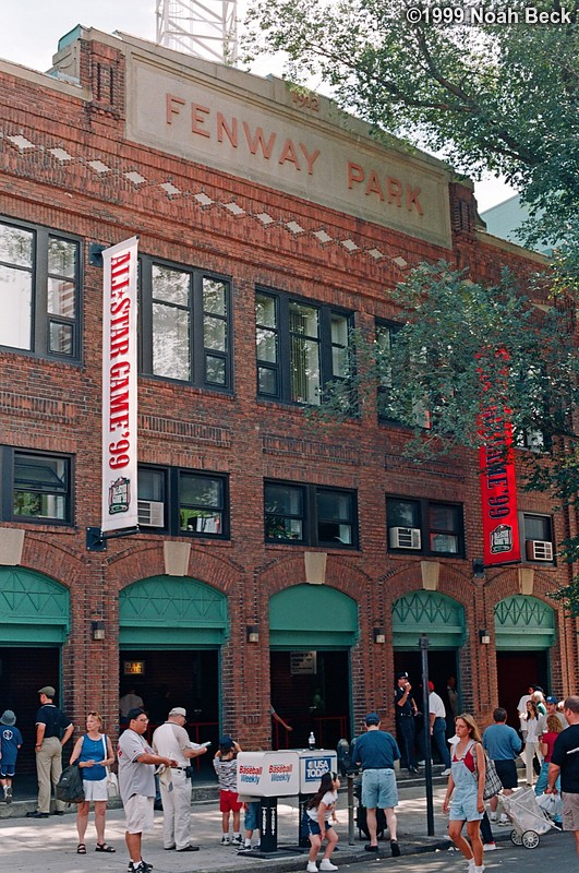 September 2, 1999: Outside Fenway Park by the ticket sales office.