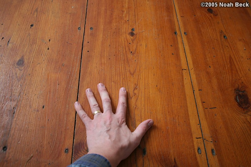 November 1, 2005: The floor in the old schoolhouse portion is wide pine boards