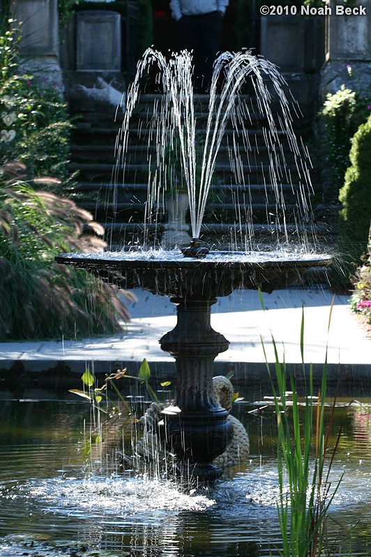 October 10, 2010: fountain in the lily pond at the harding-allen estate