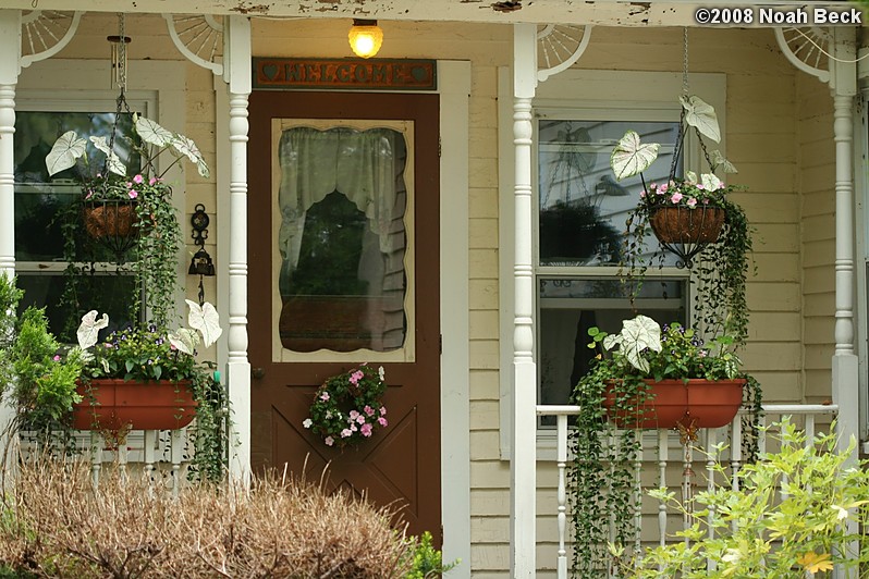July 27, 2008: front entrance of the house decorated with summer flowers
