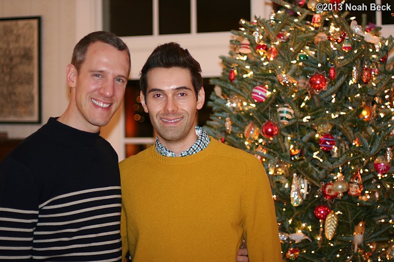 December 26, 2013: Gabe and David with the Christmas tree