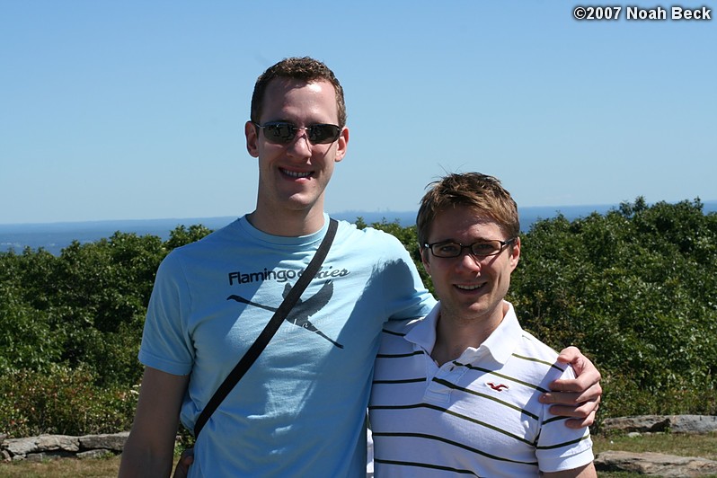 September 2, 2007: Gabe and Jeff with the Boston skyline 50 miles in the background