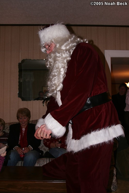 December 26, 2005: Gabe in a Santa costume at the Beck&#39;s christmas
