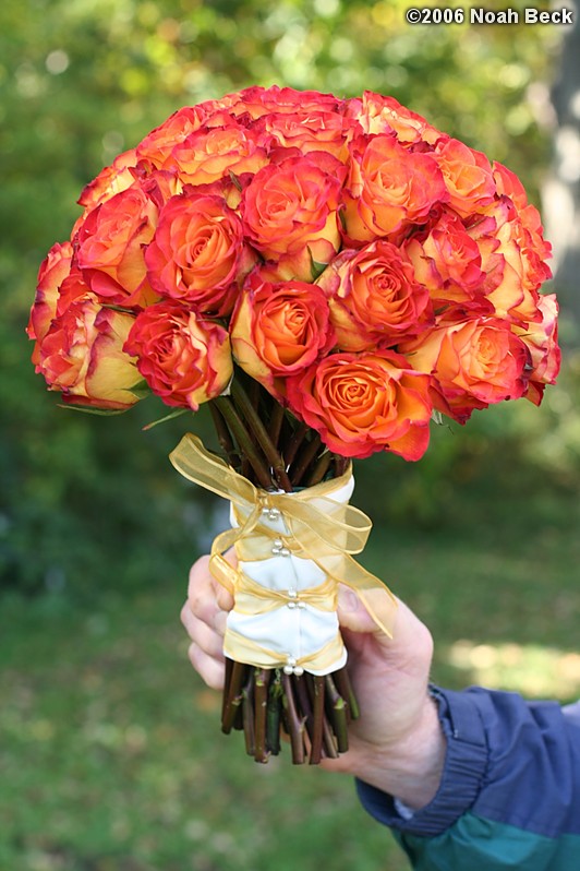 October 7, 2006: hand-held bouquets with fall colors