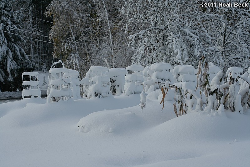 October 30, 2011: a heavy snow on the morning of Oct 30, knocked out power to many New England towns