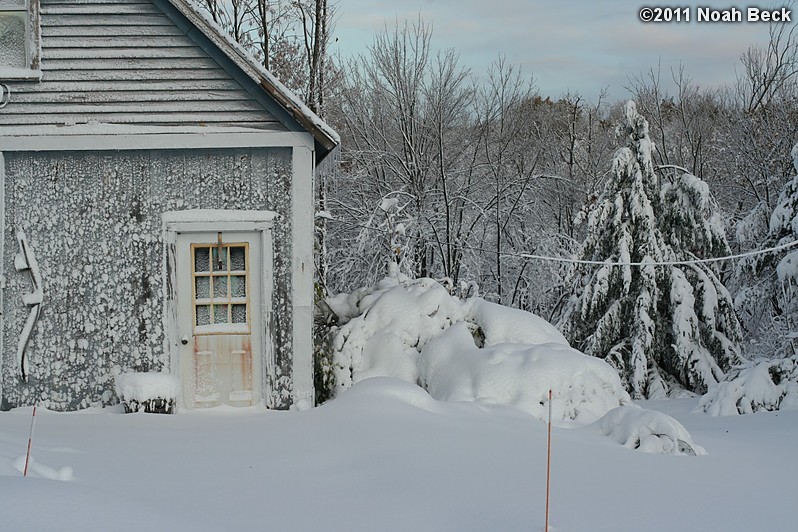 October 30, 2011: a heavy snow on the morning of Oct 30, knocked out power to many New England towns