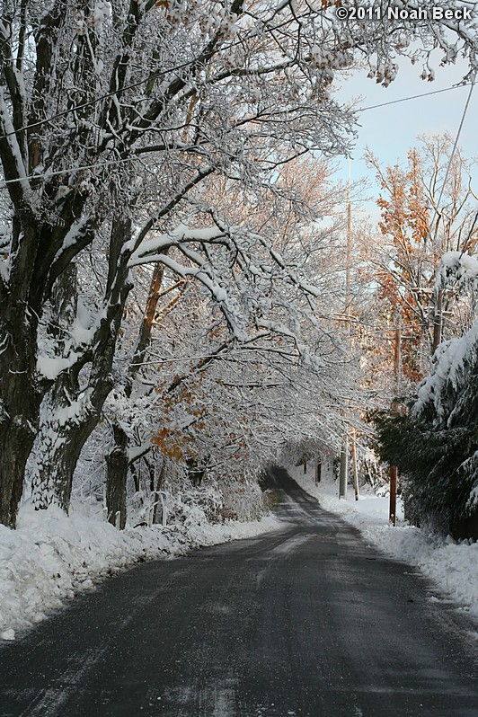 October 30, 2011: a heavy snow on the morning of Oct 30, knocked out power to many New England towns