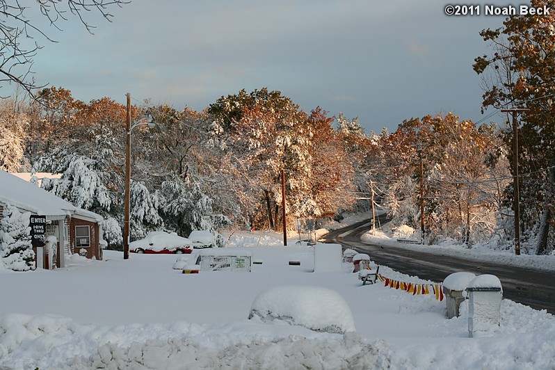 October 30, 2011: a heavy snow on the morning of Oct 30, knocked out power to many New England towns