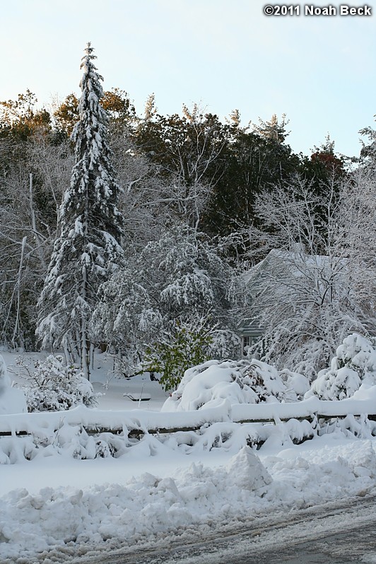 October 30, 2011: a heavy snow on the morning of Oct 30, knocked out power to many New England towns