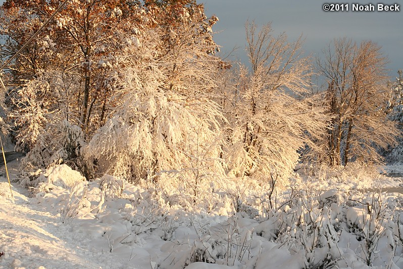 October 30, 2011: a heavy snow on the morning of Oct 30, knocked out power to many New England towns