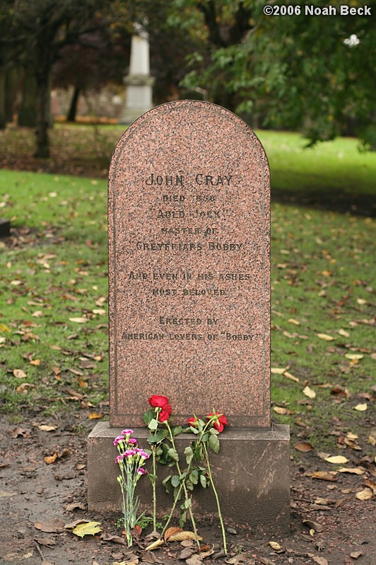 October 24, 2006: John Gray&#39;s headstone, master of Greyfriars Bobby.
