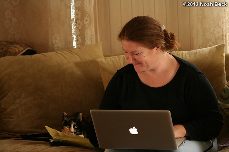 April 15, 2012: Katie helping Roz with the Mac