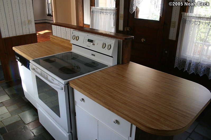 November 1, 2005: Kitchen island with electric range and dishwasher