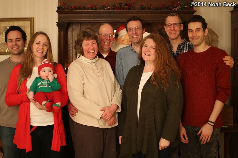 December 28, 2014: Left to right: Mike, Anna, Catherine, Raelynn, James, Noah, Rosalind, Gabriel, David