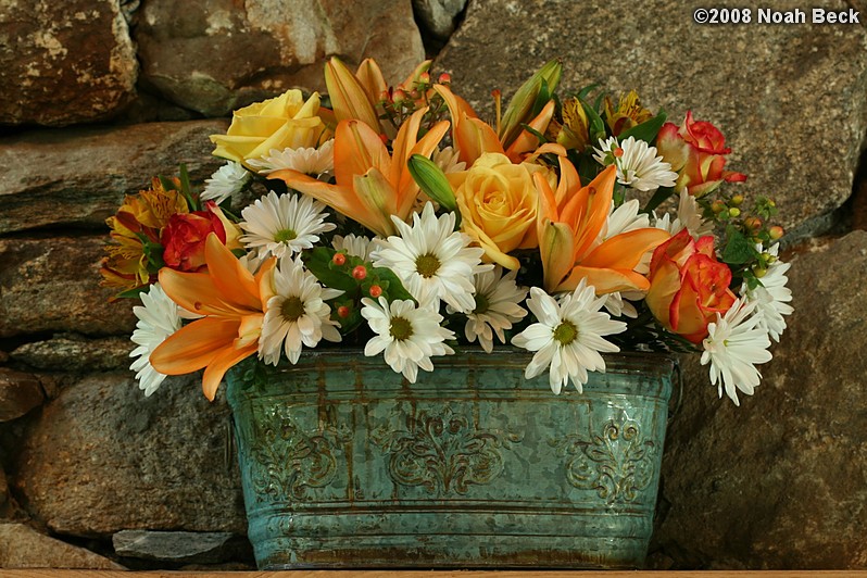 June 1, 2008: mantle accent floral arrangement