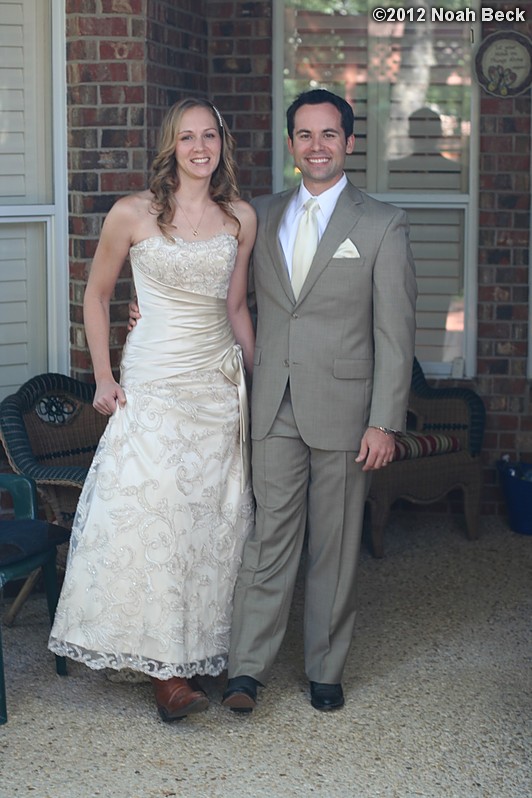 November 3, 2012: Mike and Anna wore matching cowboy boots for the San Antonio wedding reception