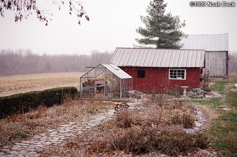 December 27, 1999: My mother&#39;s garden in snow