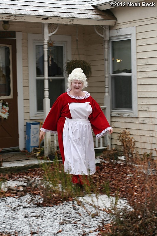 December 16, 2012: Mrs. Claus departs via fire truck to visit with the local firefigher&#39;s kids.